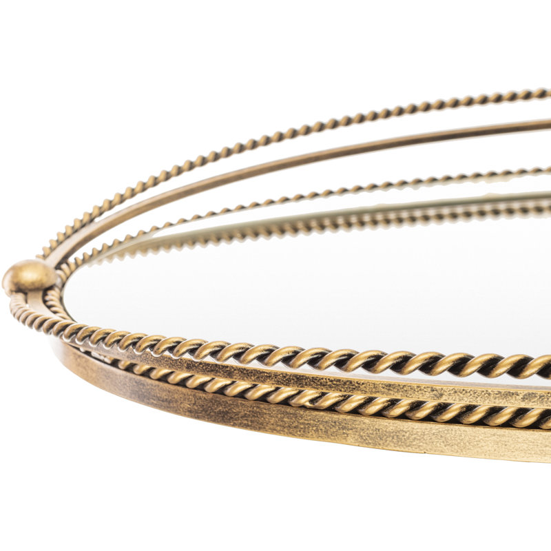 Medium Oval Gold Iron Accent Mirror