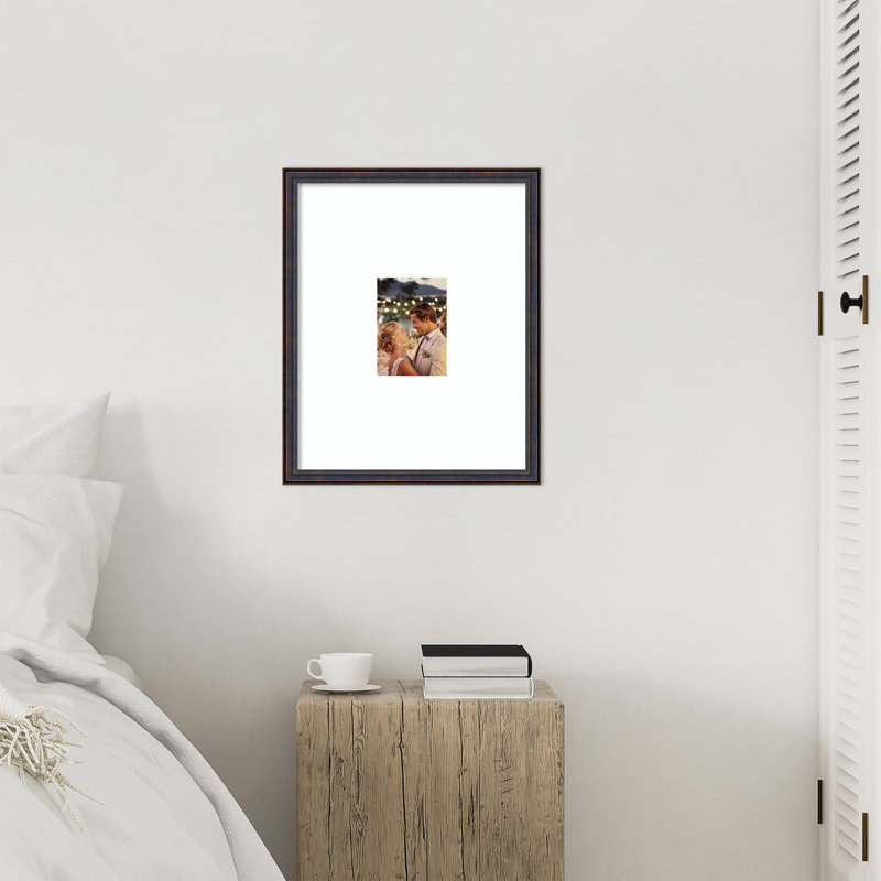 Cadre photo en bois foncé bronze, 16 x 20 emmêlés à 5 x 7