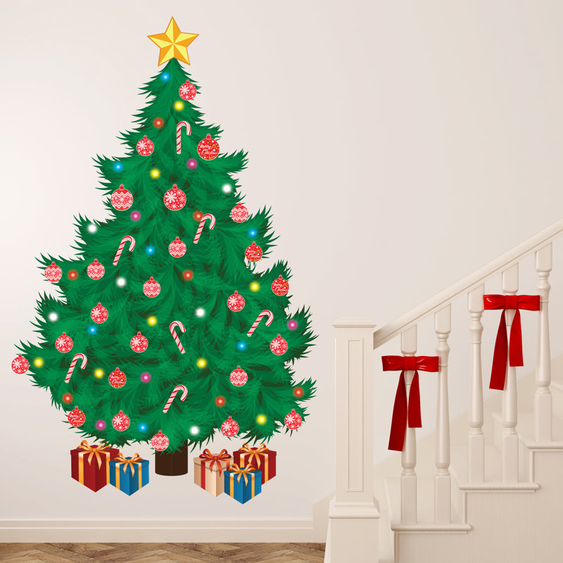 Traditional Christmas Tree Stickers Set