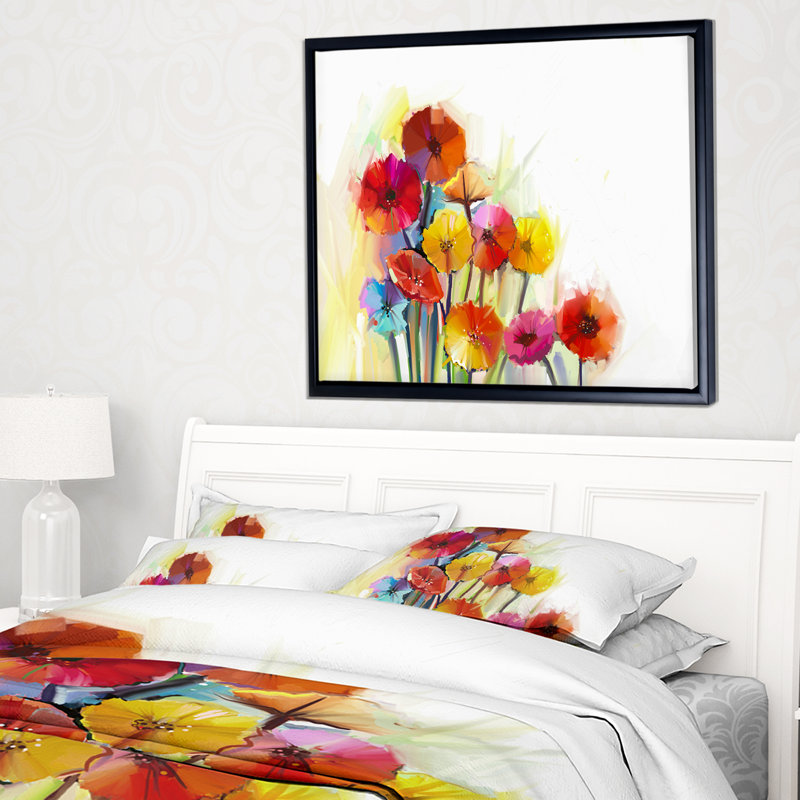Fleur de gerbera colorée-impression sur toile flottante, H 12 po x l 20 po x P 1 po