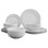  12-piece White Embossed Mesh Bone China Dinnerware With Lightweight Durable Chip Resistant Design Service For 4