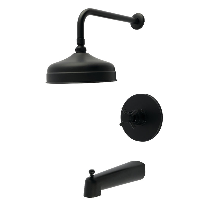 Kingston Brass Concord Single-Handle Pressure Balanced Tub and Shower Faucet, Matte Black