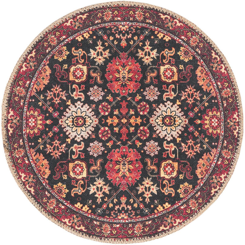 Tapis noir Aucun Hinkley, Rond 2 pi