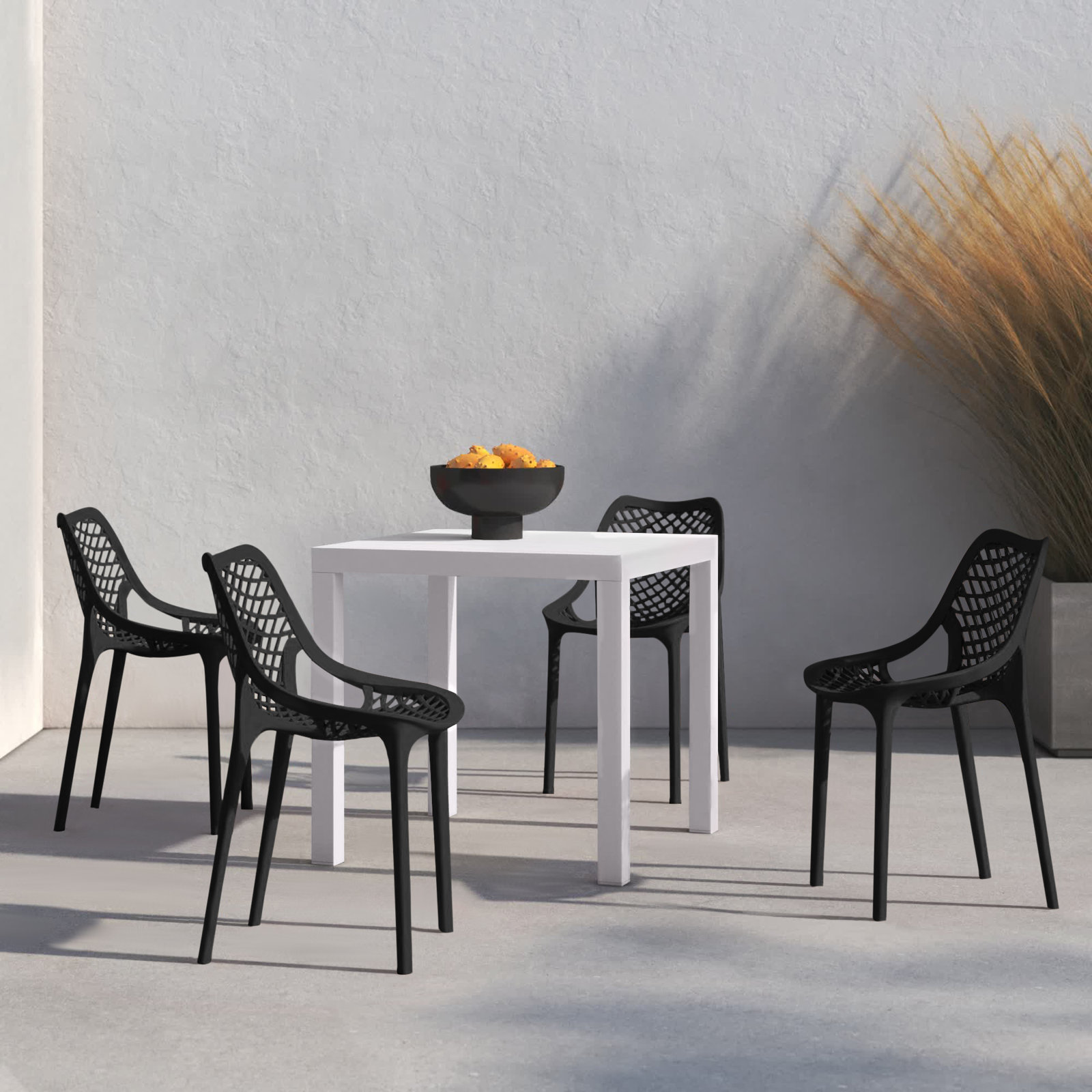 Asherton 32" Patio Dining Set, Black