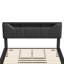 Floating Hydraulic PU Upholstered Ottoman Bed With LED & Charging Station (USB/Type-C), 140X200cm Double / 160X200cm King, Black Faux Leather Smart Storage-974589853