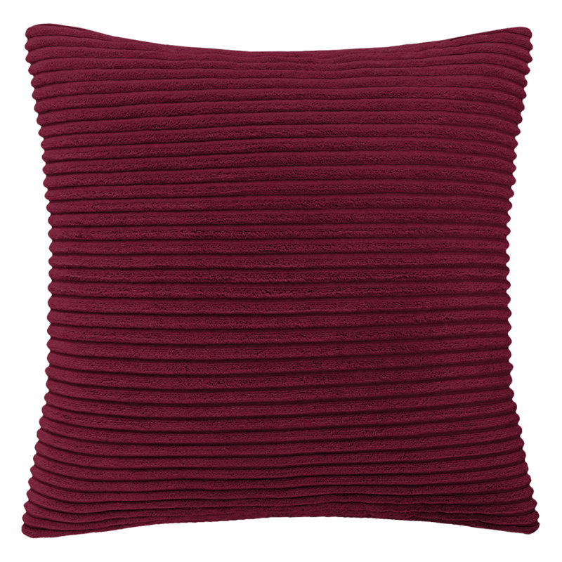 Aspire Homeware Striped Square Velvet Cushion Cover, Red, Pack of 4