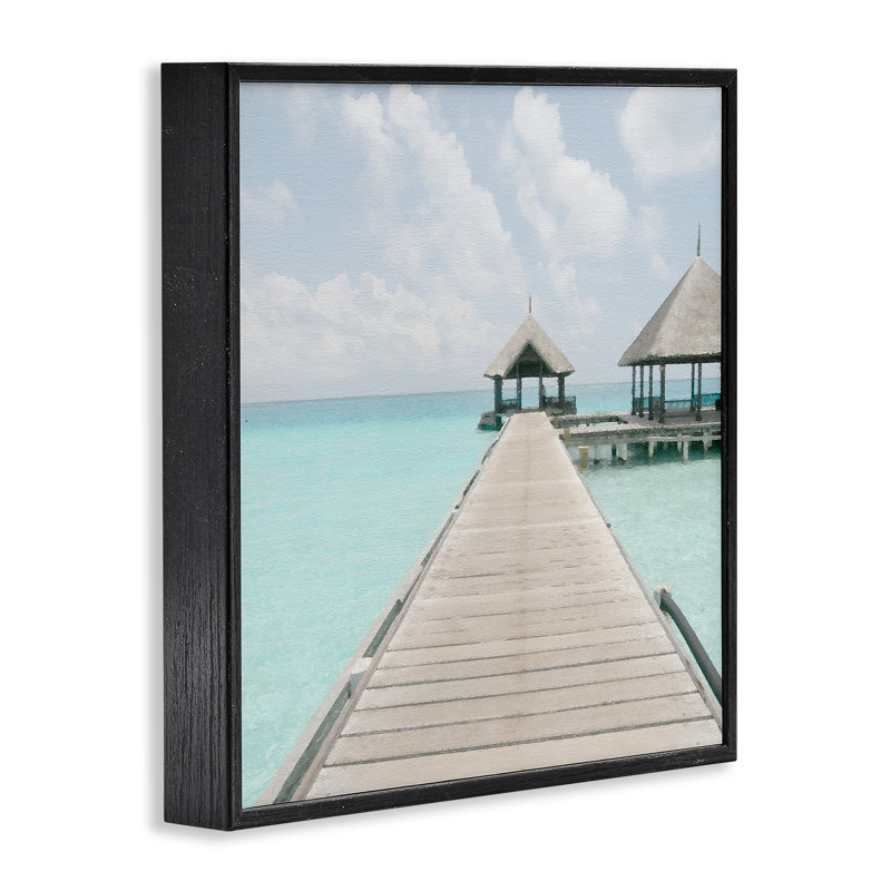«Tropical Long Pier», estampe numérique encadrée par Noah Bay, Estampe numérique Farmhouse, H 17 po x l 17 po