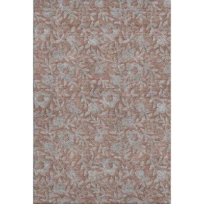 Premium Machine Washable Prisco Terracotta Rug