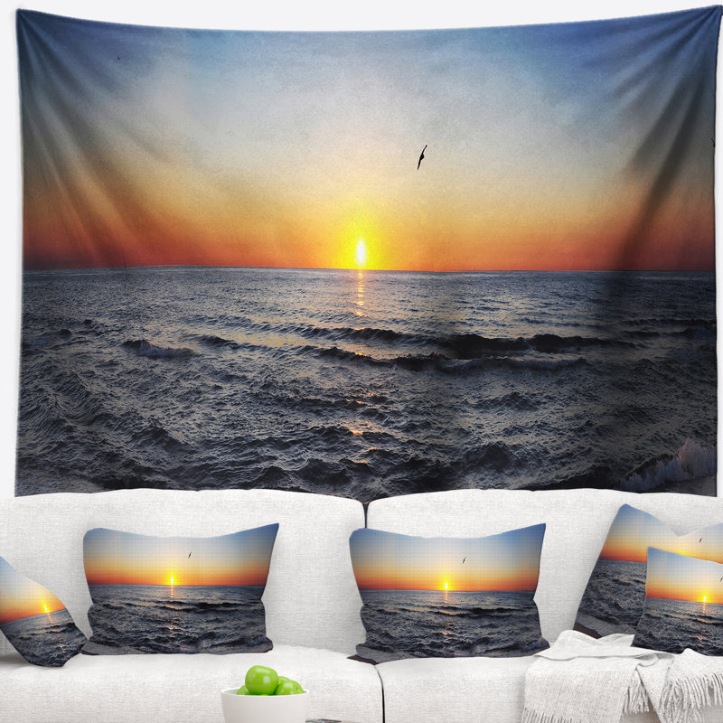 Photographie sunrise at sea panorama tapisserie, H 50 po x l 60 po