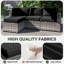 9 housses de coussin de patio de 4 po d'épaisseur 9 pièces - Remplacement hydrofuge pour canapé modulaire 4 places-600190315