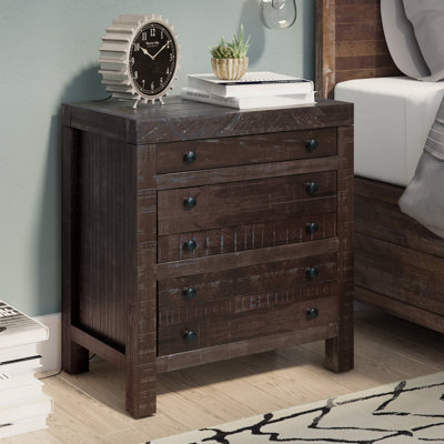 Acres 68.58cm W Solid Wood Bedside Table