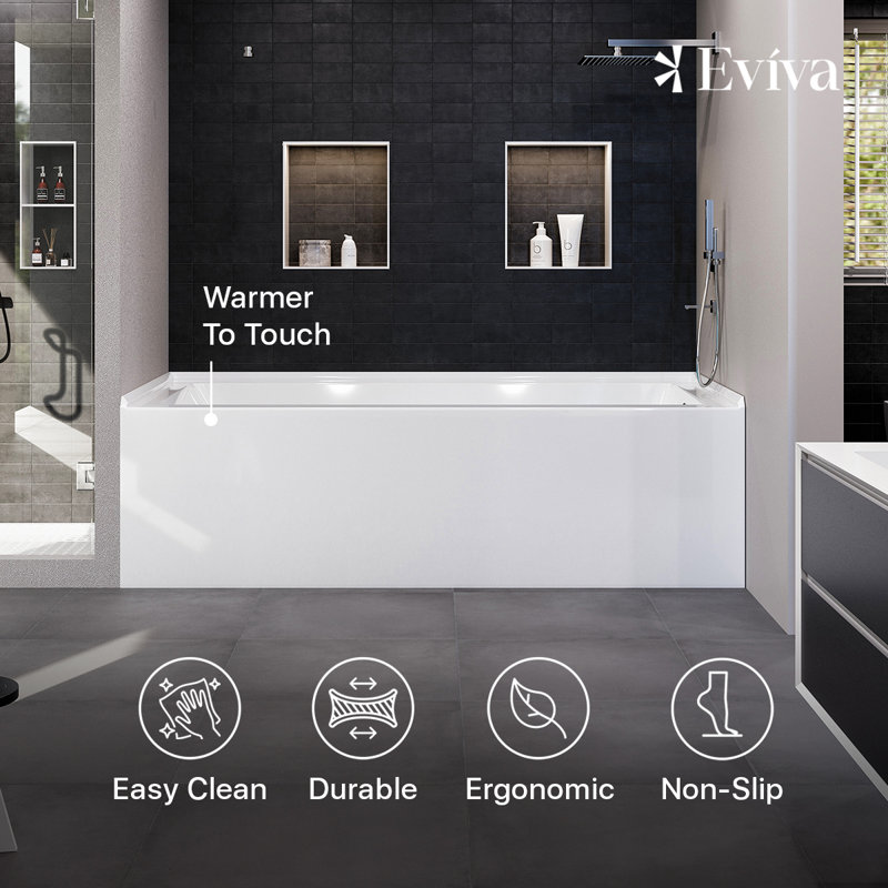 Swiss x Drop-In Bathtub, Right