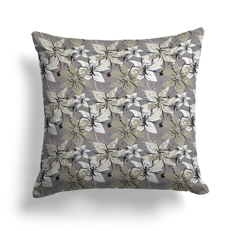 Coussin Lily, Beige/Argenté, H 26 po x l 26 po