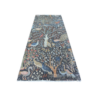 Tapis de couloir afghan en laine biologique noué à la main 4 pi x 10 pi Peshawar 502B045FD74E4C158D2C63C64F2574C6
