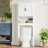 White Freestanding Over Toilet Space Saving Organizer Rack, Double Door Open Shelf Storage Unit
