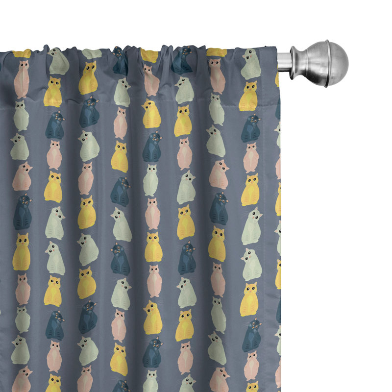 Panneau coulissant semi-diaphane avec passe-tringle Cats, 28 po x 84 po