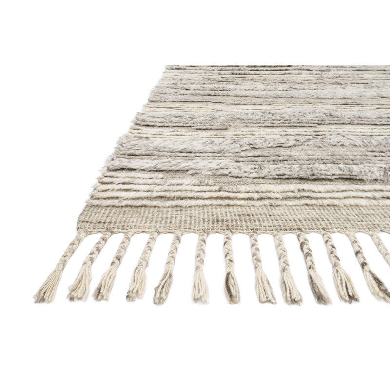 Benjamin Hand Knotted Natural/Ivory Rug, Rectangle 2' x 3'