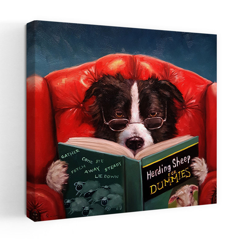 Herding Sheep Contemporary Dog, art urbain, H 24 po x l 24 po