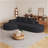 Modern Curved sofa ,Chenille Upholstered Boneless Sectional Sofa Couch Set,Modular 108.5" L Shaped Sectional Living Room Sofa Set With 3 Pillows,Free Combination Sofa Couch for Living Room,Bedroom-616325117-616325118