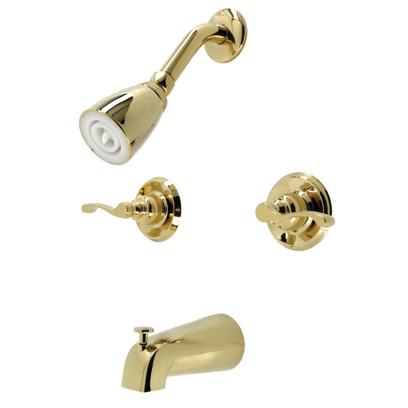 Robinet de baignoire et douche Kingston, Laiton poli