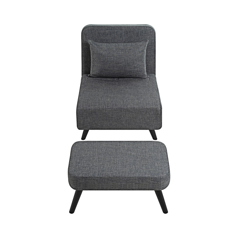 Canapé-lit pliable avec repose-pieds, Gris