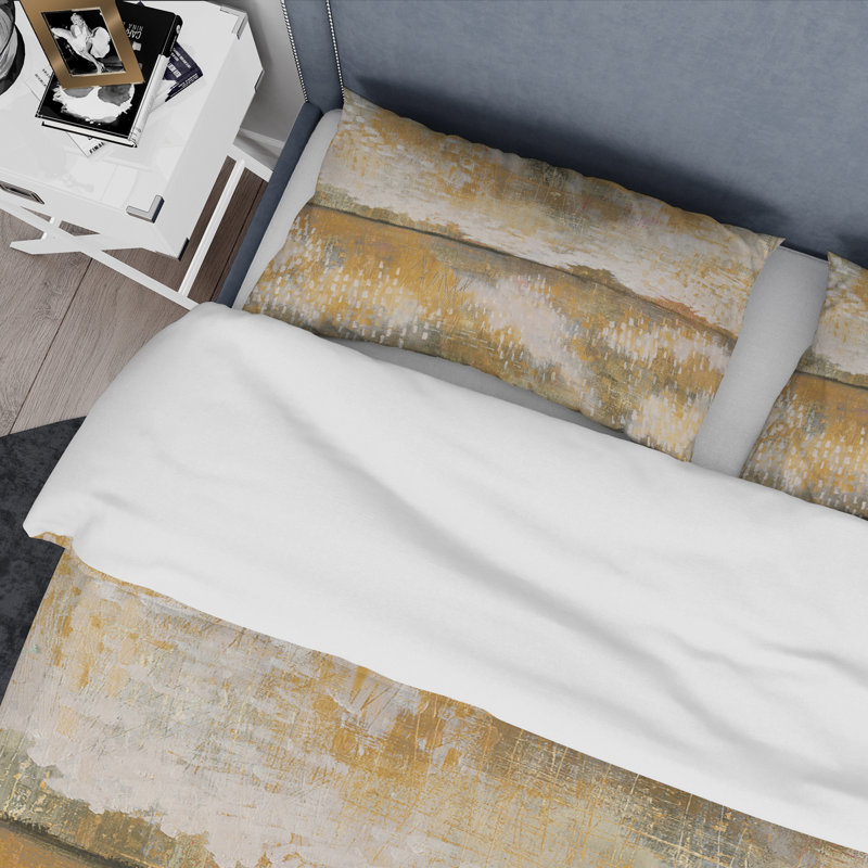 Ensemble de housse de couette moderne Glam crème et brun Curious Sky - microfibre de polyester