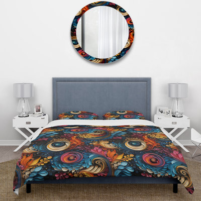 Contemporary Fusion Paisley Pattern III Floral Duvet Cover