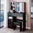 37" Middle Size Left Drawer Desktop Vanity Table + Cushioned Stool, Extra Large Right Sliding Mirror, Multi Layer High Capacity Storage, Practical Fashionable Dresser, Suitable For Large Space-1740096242