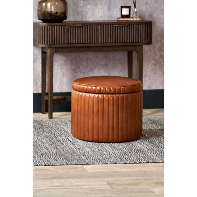 50cm Wide Round No Pattern Standard Ottoman with Storage