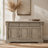 Hewitt 60" Transitional Sideboard – Wire-Brushed Gray · 3 Drawers & 2 Cabinets · Nickel Tone Hardware