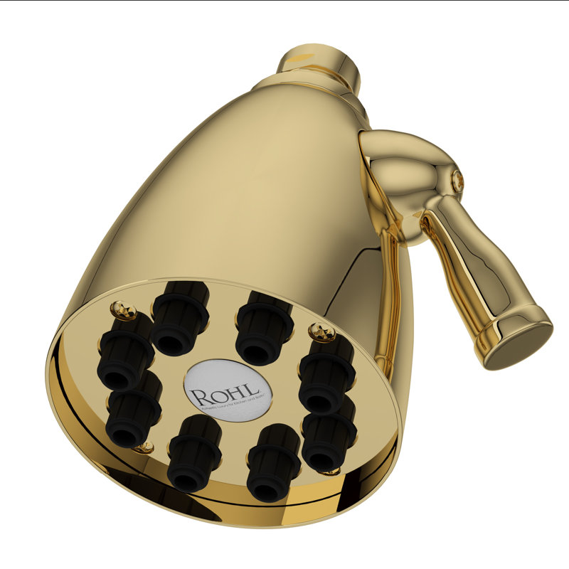 Calliano 3.63" Multi-Function Showerhead, Unlacquered Brass