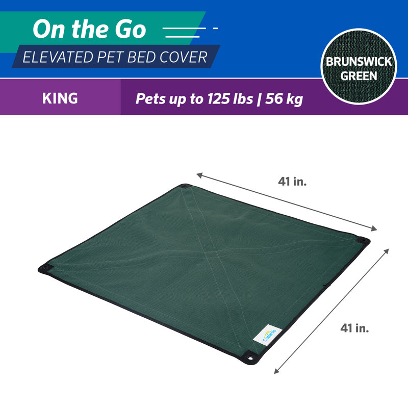 Outdoor Pet Bed Cover, Extra Large/Large (41" H x 41" W x 1.91" D), Brunswick Green