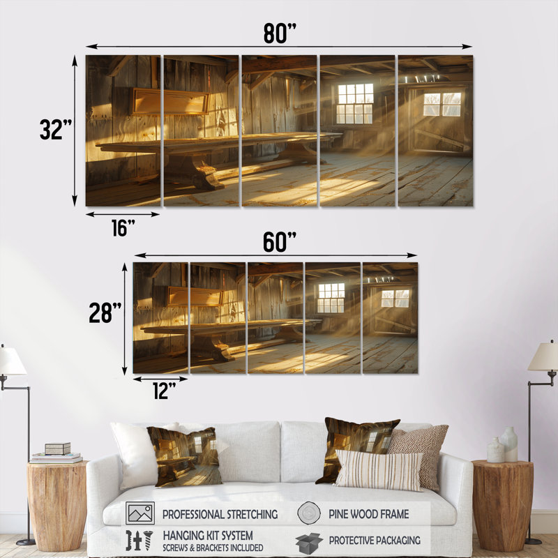 Brown Rustic Cottage Charm - Rustic Wall Decor Set, 32" H x 80" W