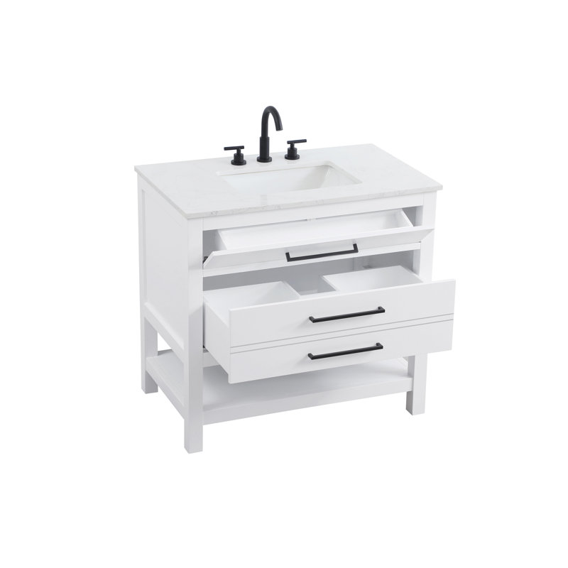 Meuble-lavabo simple 36 po_Moderne_VF60536, Blanc