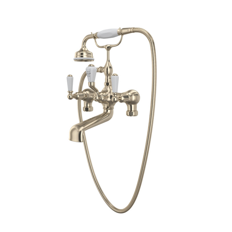 Edwardian™ Exposed Tub Filler With Handshower, Satin Nickel