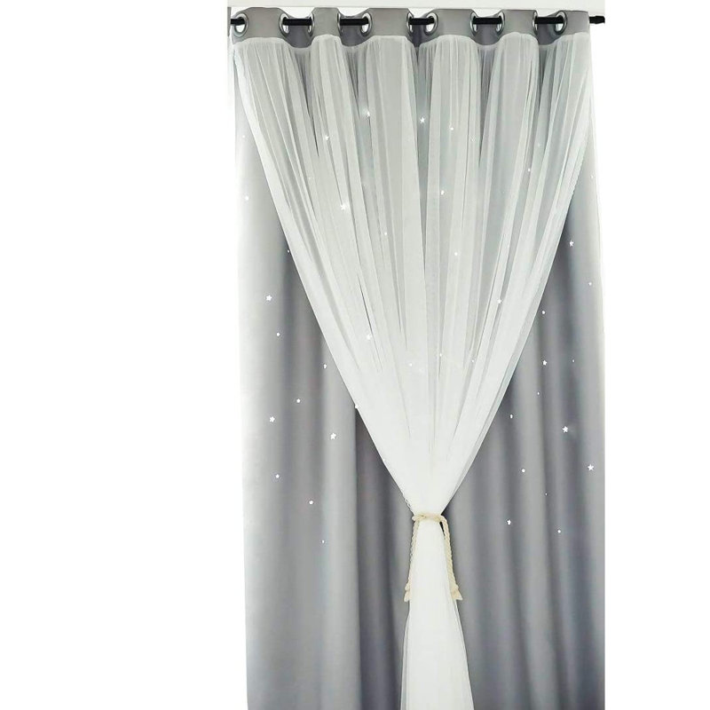 Calabro Room Darkening Curtain Single Panel, Gray