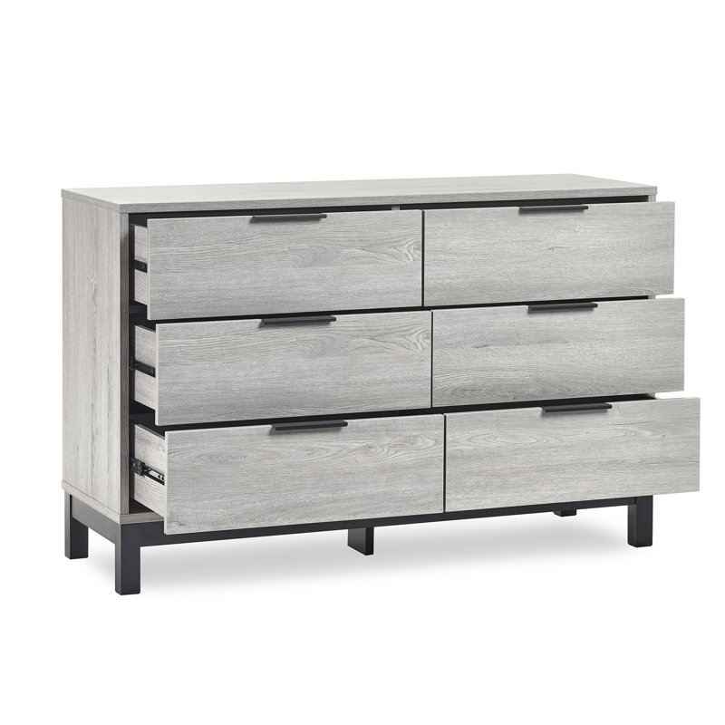 Bramley 120cm W 6 - Drawer Chest of Drawers, Grey