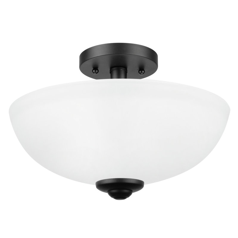 Plafonnier semi-encastré 2 lumières 12,99 po Malysia, Bronze satiné