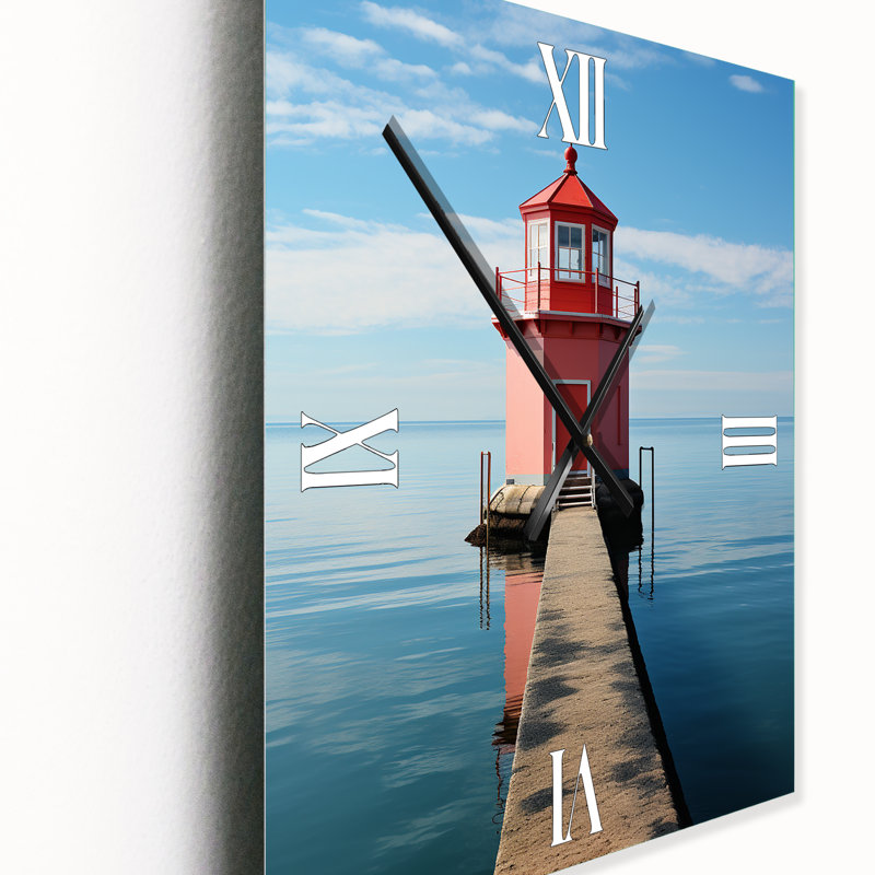 Horloge murale surdimensionnée Light Light Simplicity At Sea I, Petit
