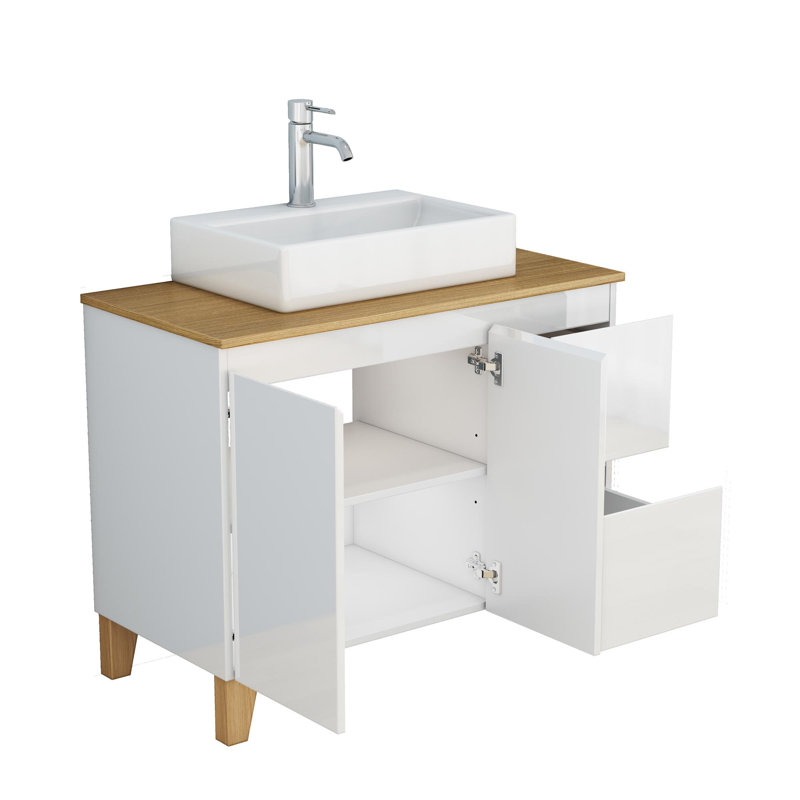 Meuble-lavabo autoportant avec lavabo
