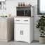 Armoire à micro-ondes avec rangement blanc