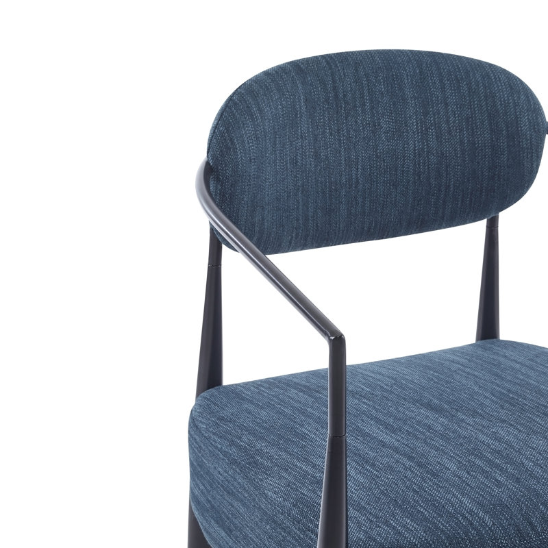 Fauteuil d'appoint rembourré Mid-Century, Navy Blue/Black