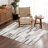 Magar Modern Broken Striped Black and White Area Rug-18563505