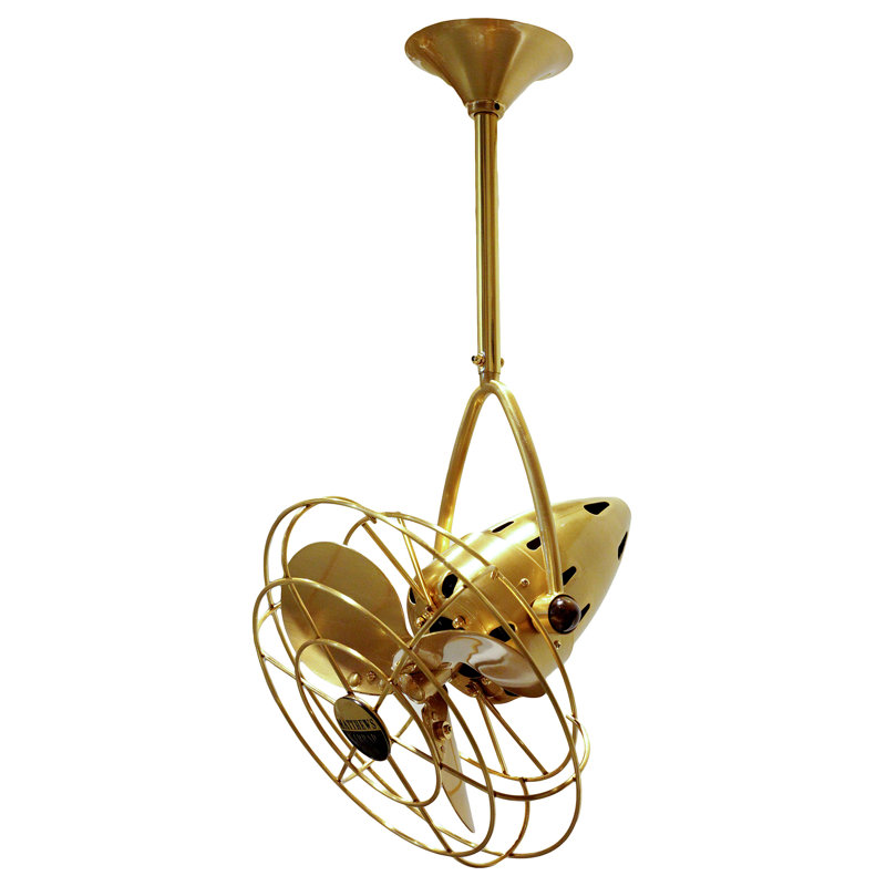 Ventilateur de plafond directionnel 3 pales 13 "avec contrôle mural Jarold, Nickel noir