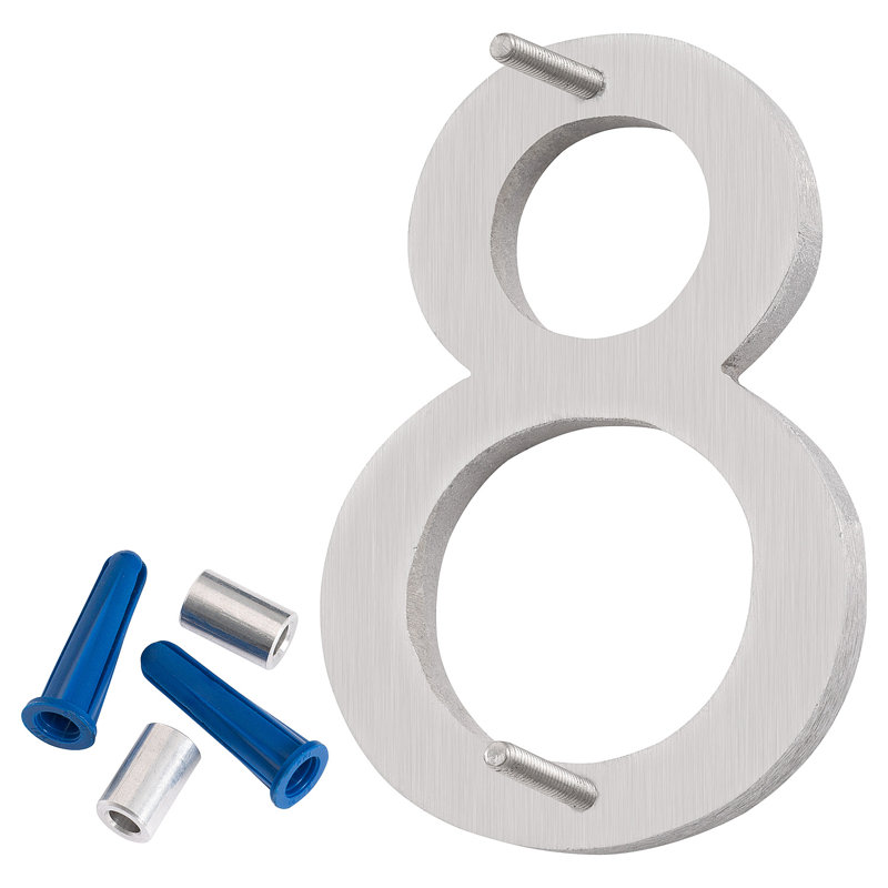 24 in. Flat Floating Mount House Number, Sea Blue, 8