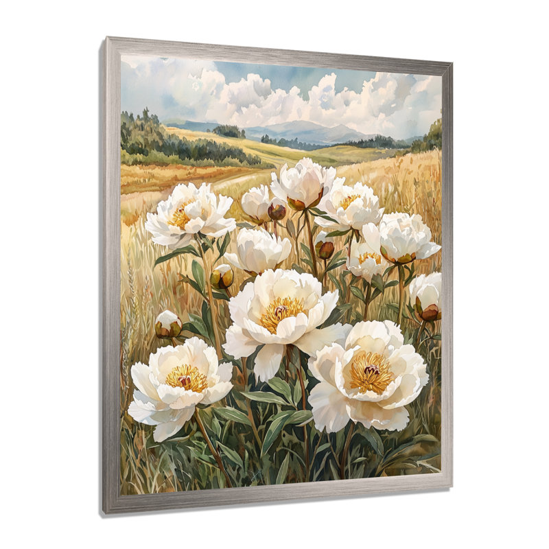 Appaloosa - impressions sur toile florales, H 40 po x l 30 po, Reproduction encadrée d'une seule photo, Argent argent