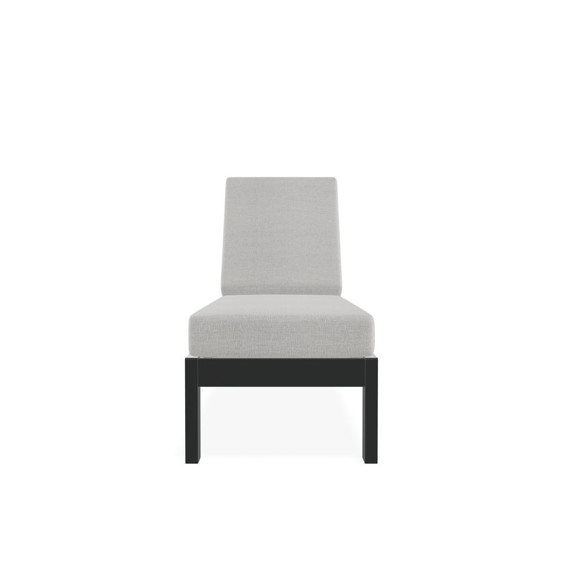Chaise longue sans accoudoirs en polyester à 3 positions Leeward, Toile de ramie nuage, Graphite