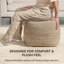 Pouf rembourré ottoman Teagan de 16 po brun foncé-412849823