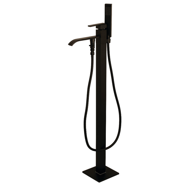Kingston Brass Executive Single-Handle 1-Hole Freestanding Tub Faucet with Hand Shower, Oil Rubbed Bronze