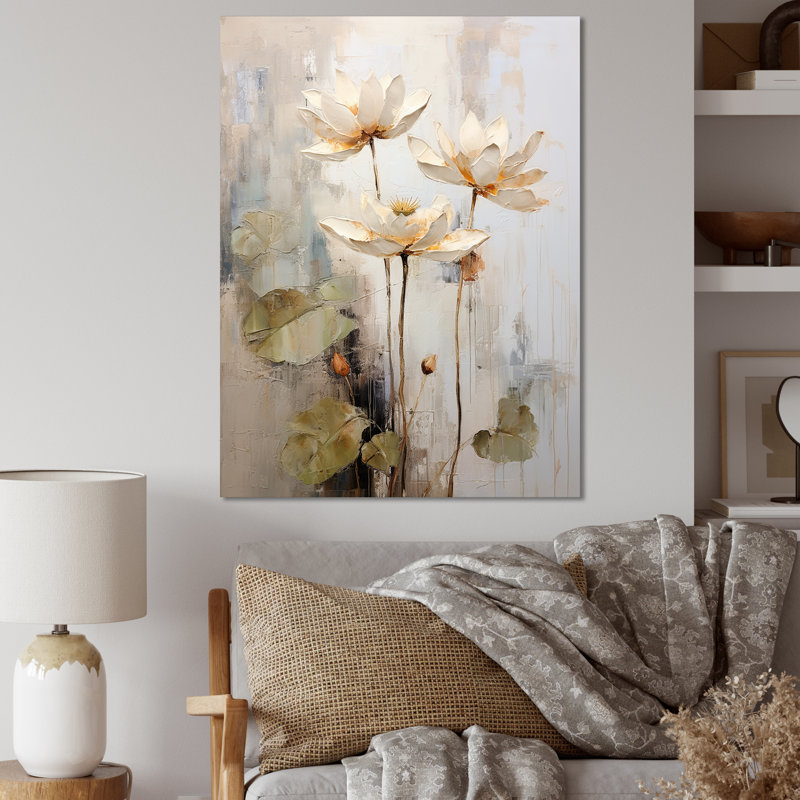 Rétro connexion de lotus I, H 40 po x l 30 po x P 1,5 po, Toile tendue